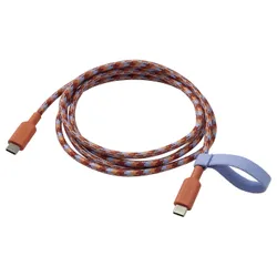 IKEA LILLHULT(006.189.74) USB-C на USB-C, апельсин/сирень