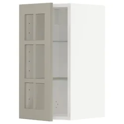 IKEA METOD(994.638.45) полупансион / стеклянная дверь, белый/Стенсунд бежевый