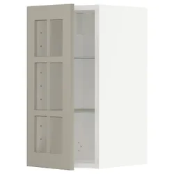 IKEA METOD(994.638.45) напівпансіон / скляні двері, білий/Stensund beige