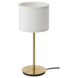 IKEA RINGSTA / SKAFTET(493.856.85) настольная лампа, белый / латунь