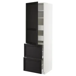 IKEA METOD / MAXIMERA(393.700.19) w sz z pół / 4 szu / drz / 2 fr, белый/лерхиттан черная морилка