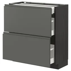 IKEA METOD / MAXIMERA(793.110.80) 2-дверный / 3-местный, черный/Воксторп темно-серый