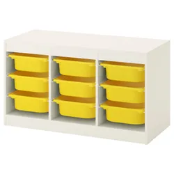 IKEA TROFAST (492.284.69) стелаж з контейнерами, білий / жовтий