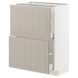 IKEA METOD / MAXIMERA(794.081.38) нижний шкаф с 2 ящиками, белый / Стенсунд бежевый