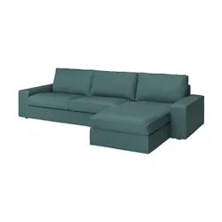 IKEA KIVIK (294.430.59) 4-местный диван с козеткой, Келинге серо-бирюзовый