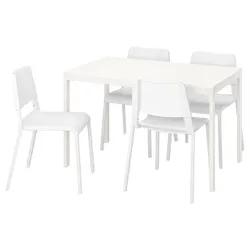 IKEA VANGSTA / TEODORES (592.211.89) стол и 4 стула, белый / белый