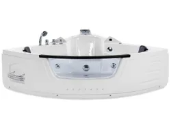 Угловая LED-джакузи 155 x 155 см белая MARTINICA