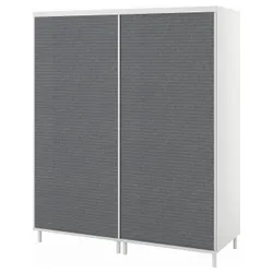 IKEA PLATSA(094.941.96) шафа з 2-ма розсувними дверима, білий Larkollen/темно-сірий
