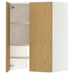 IKEA METOD(796.003.44) Капот -up шафа з полицею/дверима, Білий/Сінарп навколо дуба