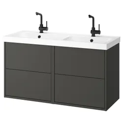 IKEA HAVBÄCK / ORRSJÖN(495.285.33) шкаф для умывальника/умывальник/смесители, темно-серый