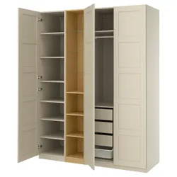 IKEA PAX / BERGSBO(096.072.83) Комбинация гардероба, серый серо -подобный/имит. дуб