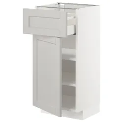 IKEA METOD / MAXIMERA(694.555.35) шкаф stj szu / дверь, белый / лерхиттан светло-серый