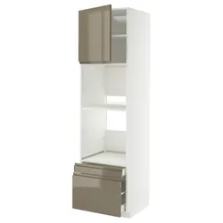 IKEA METOD / MAXIMERA(495.767.41) W Pie Pie/Pie Kom Dr/2 SOW, білий/Voxtorp Gloss Dark -brown