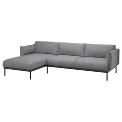 IKEA ÄPPLARYD (694.180.67) 3-местный диван с козеткой, Лейде серо-черный
