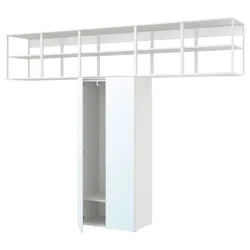 IKEA PLATSA(494.369.96) Гардероб/2 двери, белый/STRAUMEN зеркальное стекло