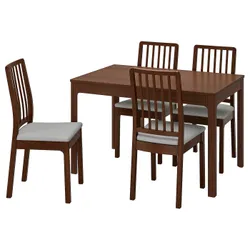 IKEA EKEDALEN / EKEDALEN (292.214.35) стол и 4 стула, коричневый / Оррста светло-серый