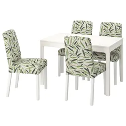 IKEA EKEDALEN / BERGMUND(094.082.12) стол и 4 стула, белый / фогельфорс разноцветный