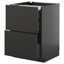 IKEA METOD / KNIVSHULT(795.885.30) ST Cabinet с выдвижным верхом/3 -й, Czarnoszary/Nickebo Matte Anthracite
