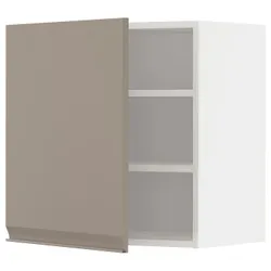 IKEA METOD(994.922.68) навісна шафа з полицями, білий/Upplöv матовий темно-бежевий