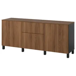 IKEA BESTÅ(896.123.70) комбинация с ящиками, Czarnybrowz/Lappviken/Stubbarp Walnut