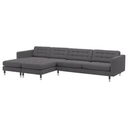 IKEA LANDSKRONA (692.699.82) 5-местный диван, со срезами/Гуннаред тёмно-серый/металл
