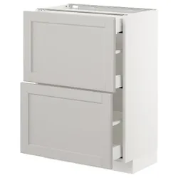 IKEA METOD / MAXIMERA(292.742.59) 2-дверный / 3-местный, белый / лерхиттан светло-серый