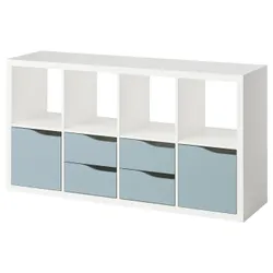 IKEA KALLAX(495.799.71) стовп, з двома дверима/4 ящиками біло -світло -сірою хвилею