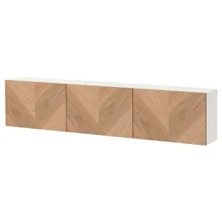 IKEA BESTÅ(596.120.84) комбінація настінних шаф, білий/дубовий шпон Хедевікен