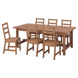 IKEA NORDVIKEN / NORDVIKEN(493.869.44) стол и 6 стульев, пятно патины / пятно патины