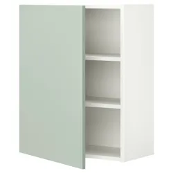IKEA ENHET(194.967.98) навісна шафа 2 полиці/двер, білий/блідо-сіро-зелений