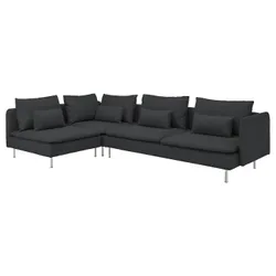 IKEA SÖDERHAMN (494.495.88) 4-местный угловой диван, с открытым концом / Фридтуна темно-серая