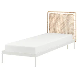 IKEA VEVELSTAD(994.417.78) каркас ліжка 1 узголів'я, білий/ротанг Tolking