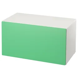 IKEA SMÅSTAD(493.891.60) скамейка с ящиком для игрушек, белый / зеленый