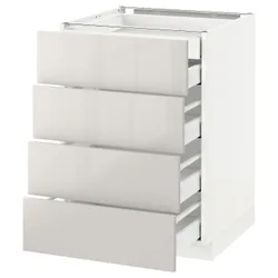 IKEA METOD / MAXIMERA (691.417.38) sz stj 4fr / 2n / 3wd, білий / Ringhult світло-сірий