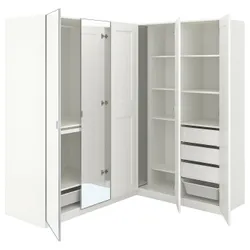 IKEA PAX / GRIMO/ÅHEIM(193.361.68) угловой шкаф, белое/белое зеркало
