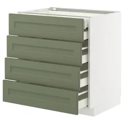 IKEA METOD / MAXIMERA(395.175.68) Shast STJ 4FR/2N/3śR SOW, Biały/Axstad Greya -green