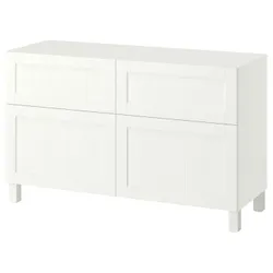 IKEA BESTÅ(795.976.95) поєднання полиці з дверцятами/шухлядами, Піпмакар білий/Стуббарп білий