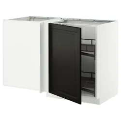 IKEA METOD(095.851.15) Угловой шкаф с высотой полки, Biały/Bodbyn Black