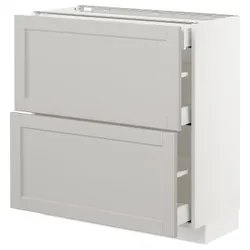 IKEA METOD / MAXIMERA(892.742.61) 2-дверний / 3-місний, білий / Lerhyttan світло-сірий