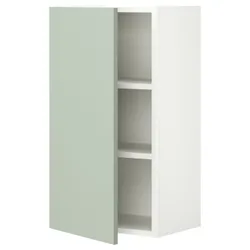 IKEA ENHET(394.967.97) навесной шкаф 2 полки/дверь, белый/бледный серо-зеленый