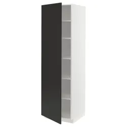 IKEA METOD(794.986.43) висока шафа/полиці, білий/матовий антрацит Nickebo