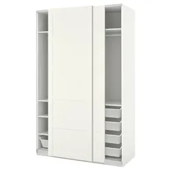 IKEA PAX / BERGSBO(394.357.42) комбінований гардероб, білий/білий
