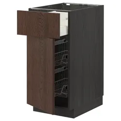 IKEA METOD / MAXIMERA(194.633.78) stj шафа / корзина др / ящик / двері, чорний / Sinarp коричневий