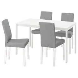 IKEA MELLTORP / KÄTTIL(594.282.03) стол и 4 стула, белый / Книса светло-серый