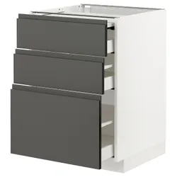 IKEA METOD / MAXIMERA(994.337.35) шкаф с выдвижной столешницей / 3 ящика, белый/Воксторп темно-серый