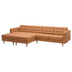 IKEA LANDSKRONA(995.542.80) 4-местный диван с шезлонгом, Grann/Bomstad золотисто-коричневый/металл