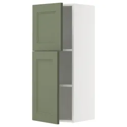 IKEA METOD(395.173.75) Настенный шкаф с полками/2 двери, Biały/Axstad Greya -green