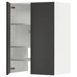 IKEA METOD(595.045.36) шкаф с вытяжкой и полкой/дверью, белый/Nickebo матовый антрацит