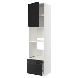 IKEA METOD / MAXIMERA(694.941.55) висока духова шафа/для духовки з дверцятами/2 ящики, білий/Upplöv матовий антрацит