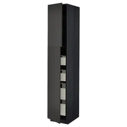 IKEA METOD / MAXIMERA(194.984.10) висока шафа на 2 двері/4 ящика, чорний/матовий антрацит Nickebo